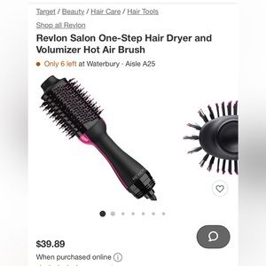 Revlon Salon One-Step Hair Dryer and Volumizer Hot Air Brush